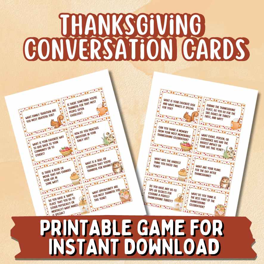 100 THANKSGIVING CONVERSATION STARTERS CARDS - Image 4