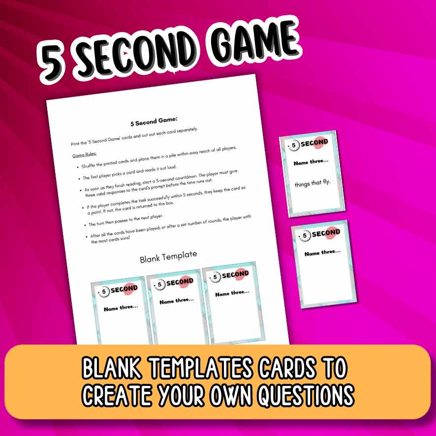 5 SECOND GAME PRINTABLE - Image 5