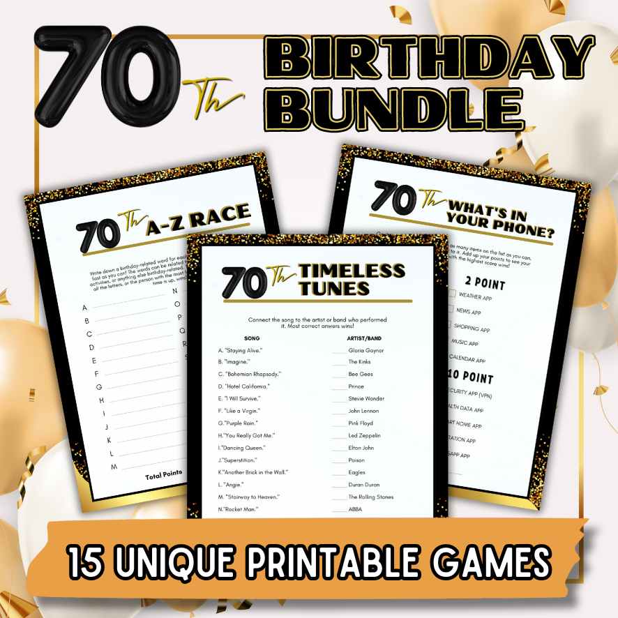 70TH BIRTHDAY GAMES ADULTS - Image 5