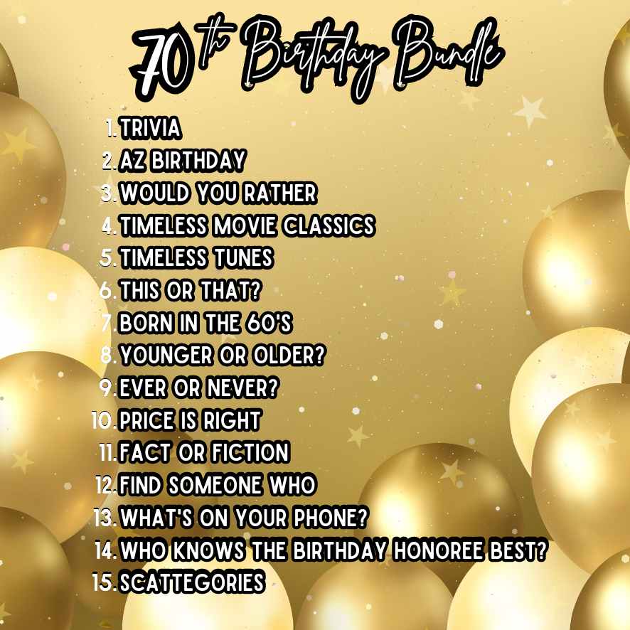 70TH BIRTHDAY PARTY GAMES - Image 4