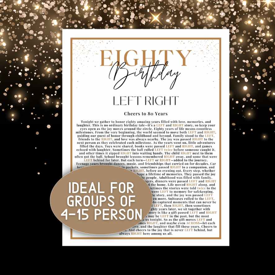 80TH BIRTHDAY LEFT RIGHT GAME - Image 3