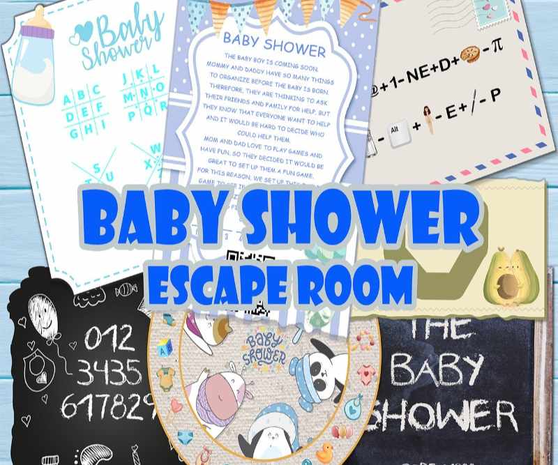 BABY SHOWER ESCAPE ROOM BOY - PRINT AND PLAY - Image 3