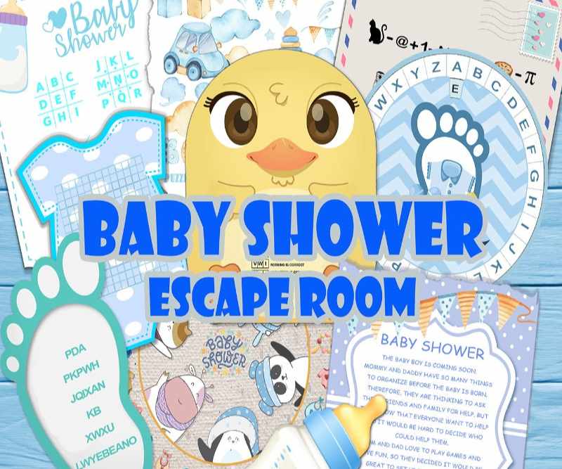 BABY SHOWER ESCAPE ROOM BOY - PRINT AND PLAY - Image 4