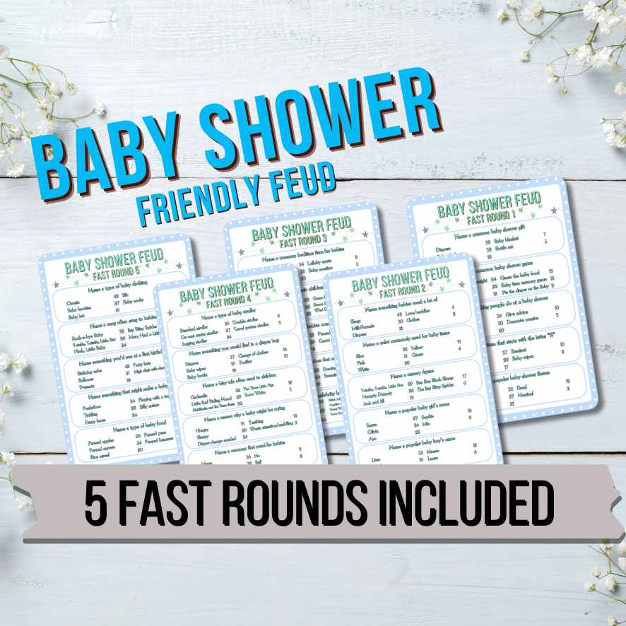 BABY SHOWER FEUD BLUE - PRINTABLE GAME - Image 4