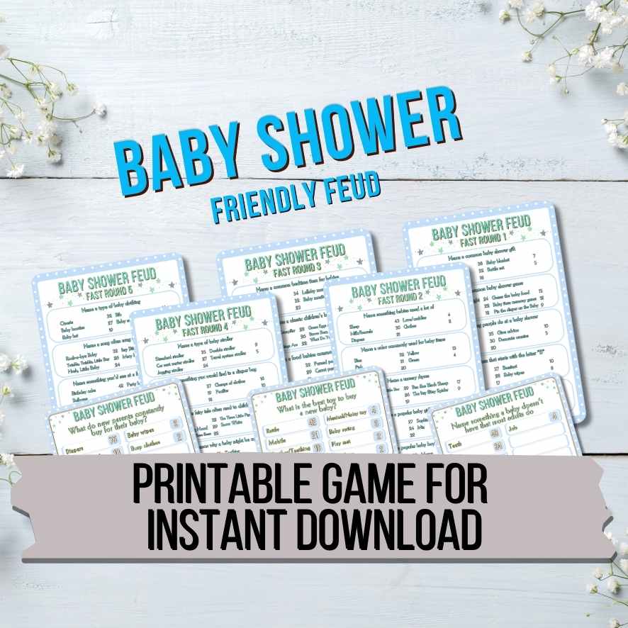 BABY SHOWER FEUD BLUE - PRINTABLE GAME - Image 5