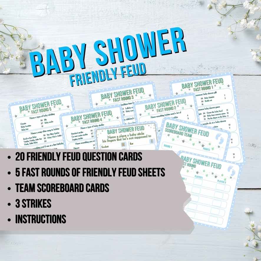 BABY SHOWER FEUD BLUE - PRINTABLE GAME - Image 7