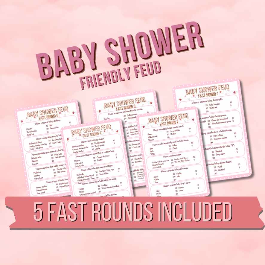 BABY SHOWER FEUD PINK - PRINTABLE GAME - Image 3