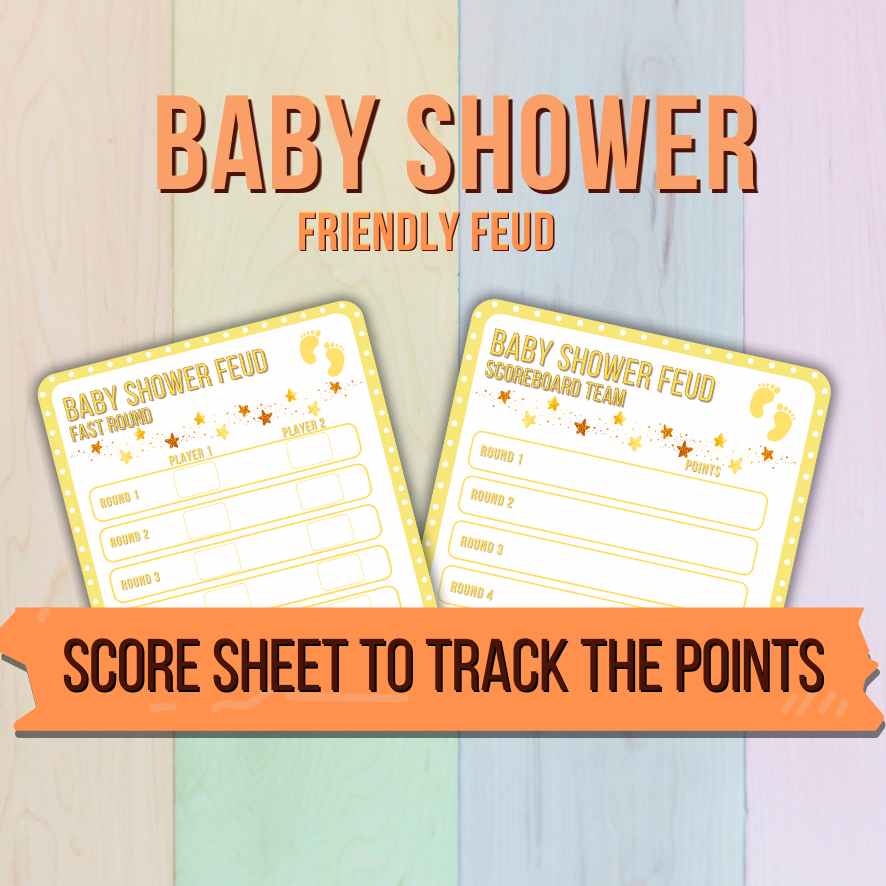BABY SHOWER FEUD YELLOW PRINTABLE GAME - Image 4