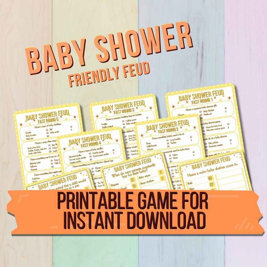 BABY SHOWER FEUD YELLOW PRINTABLE GAME - Image 5