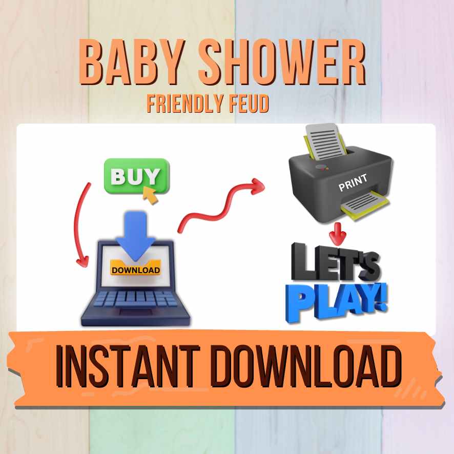 BABY SHOWER FEUD YELLOW PRINTABLE GAME - Image 7