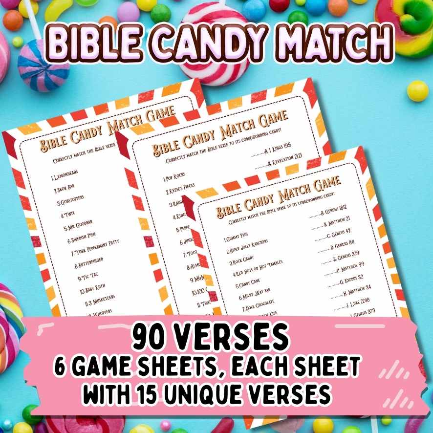 CANDY BIBLE VERSE MATCH UP PRINTABLE GAMES - Image 3