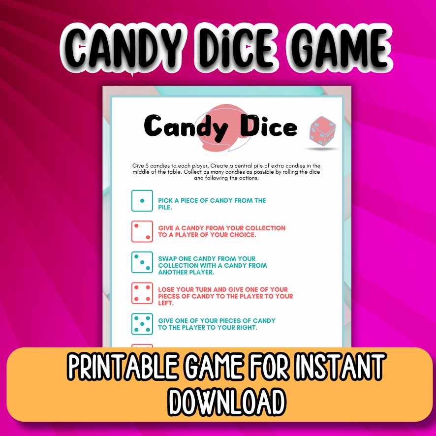 CANDY DICE GAME PRINTABLE - Image 4