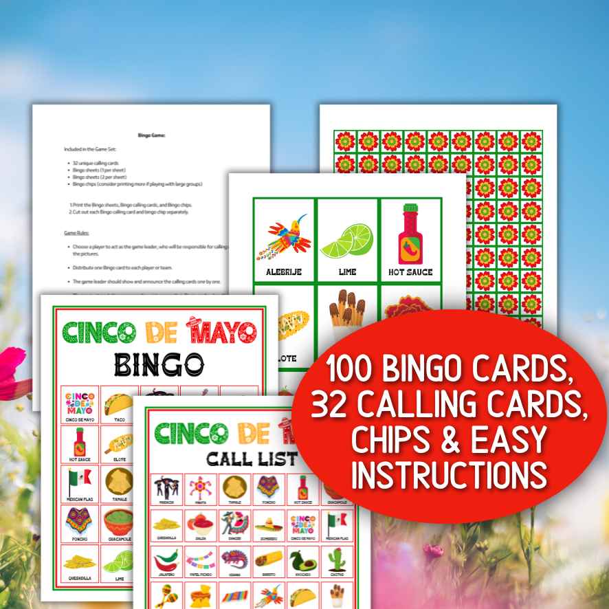 CINCO DE MAYO BINGO  100 CARDS - Image 5