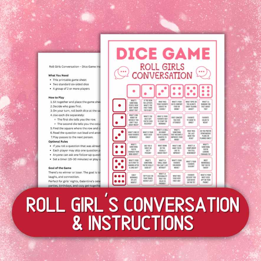DICE GIRL´S CONVERSATION GAME PRINTABLE - Image 2