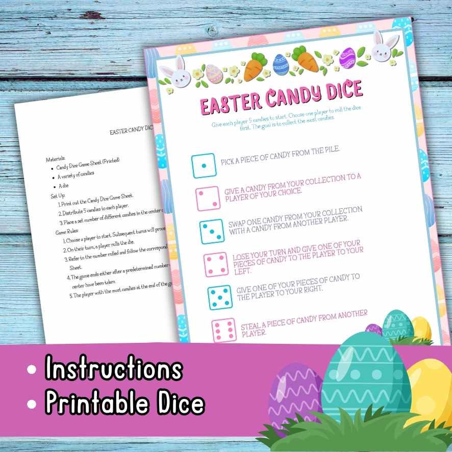 EASTER DICE GAME GIFT EXCHANGE PRINTABLE - Image 3