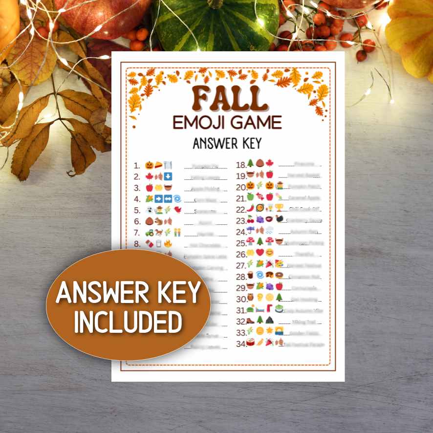 FALL EMOJI PRINTABLE GAME - Image 3