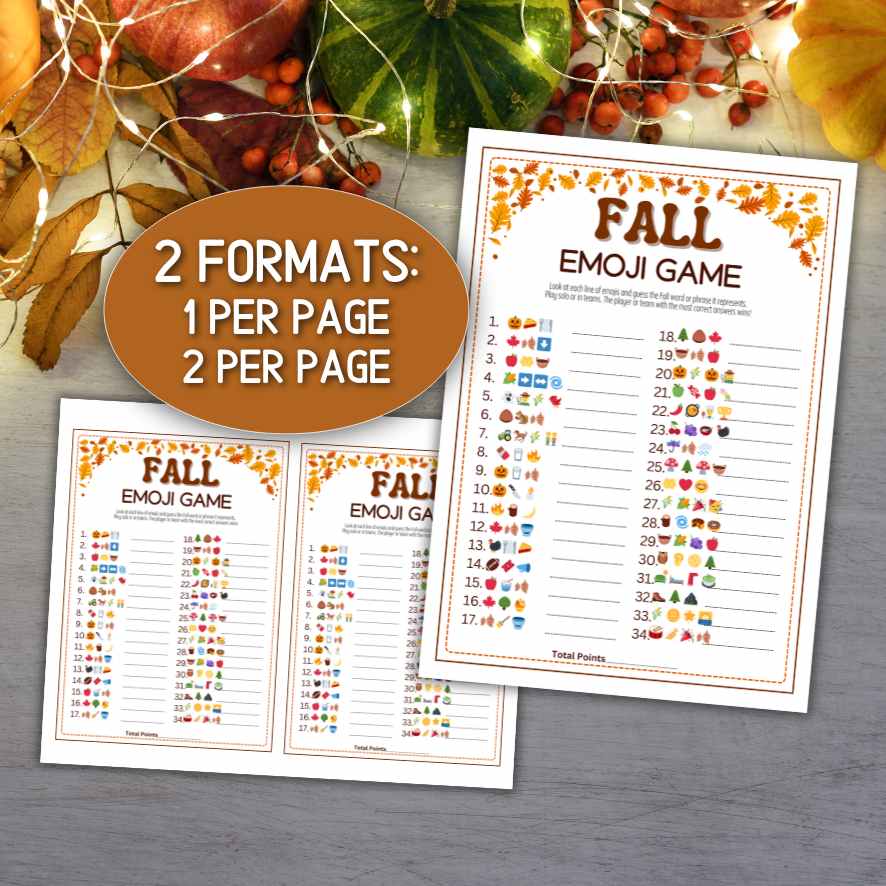 FALL EMOJI PRINTABLE GAME - Image 4
