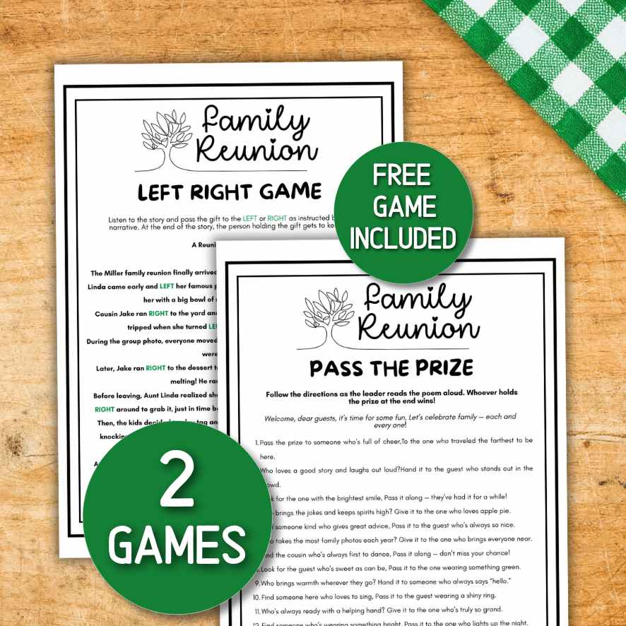 FAMILY REUNION ICEBREAKERS GAMES