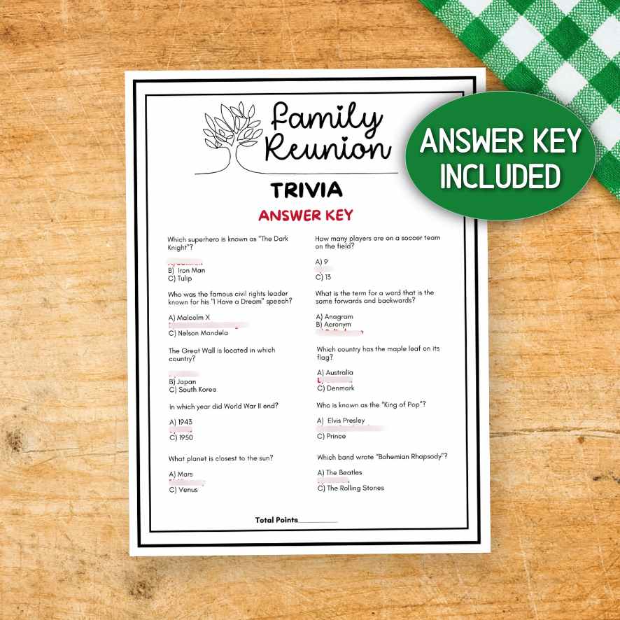 FAMILY REUNION TRIVIA GAME - Image 4