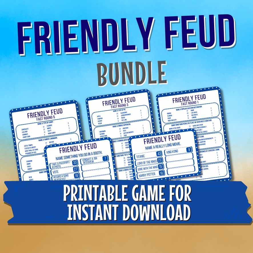 FAMILY FRIENDLY FEUD BUNDLE - PRINTABLE GAME - Image 6