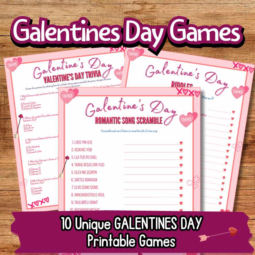 GALENTINES GAMES BUNDLE PRINTABLE - Image 5