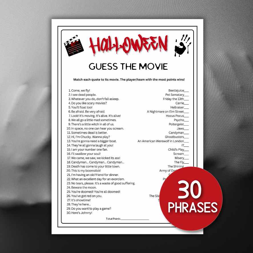 GUESS THE HALLOWEEN MOVIE TRIVIA