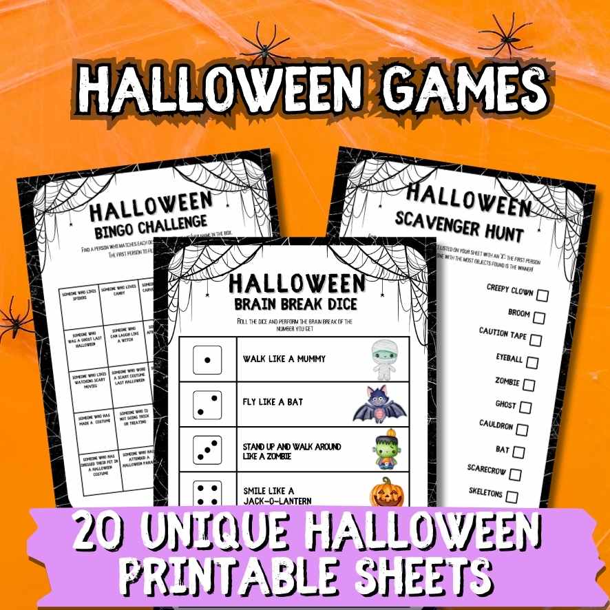 HALLOWEEN GAMES FOR KIDS SPIDER SHEETS - Image 5