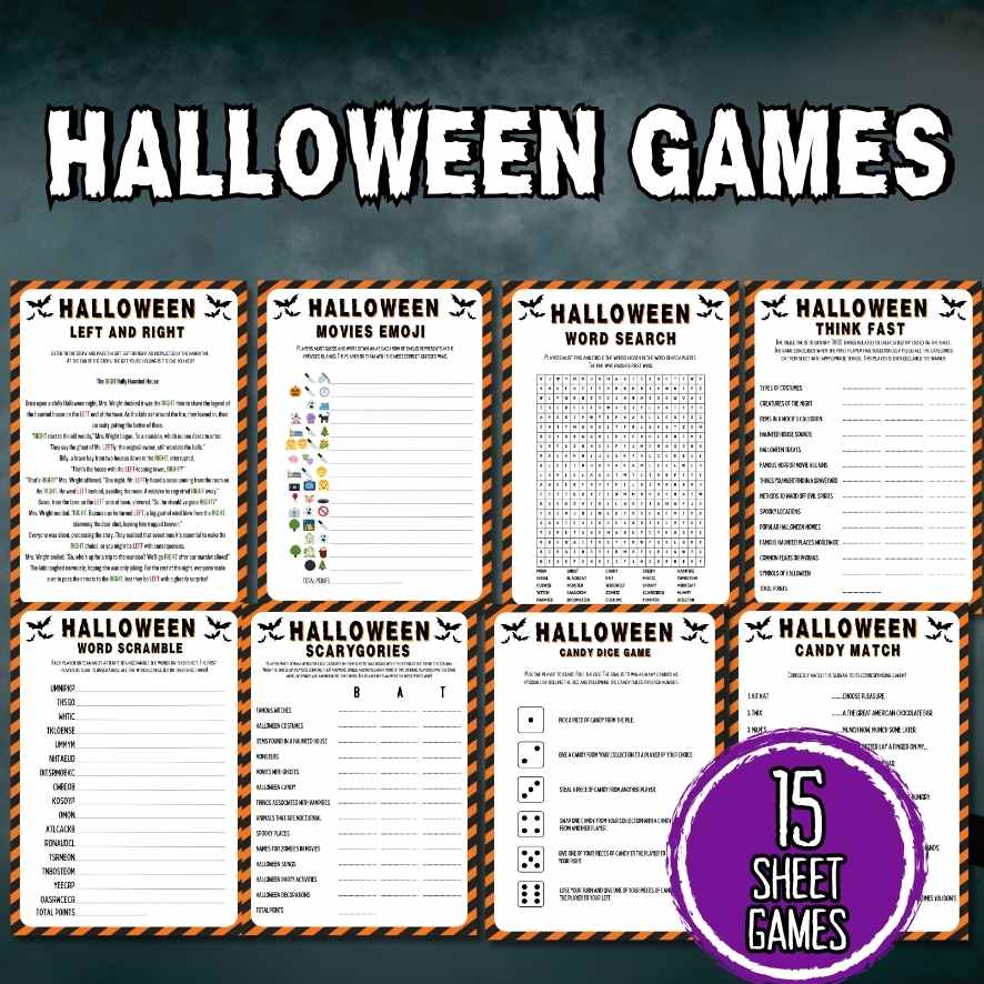 HALLOWEEN GAMES TEENS AND ADULTS PRINTABLE GAMES