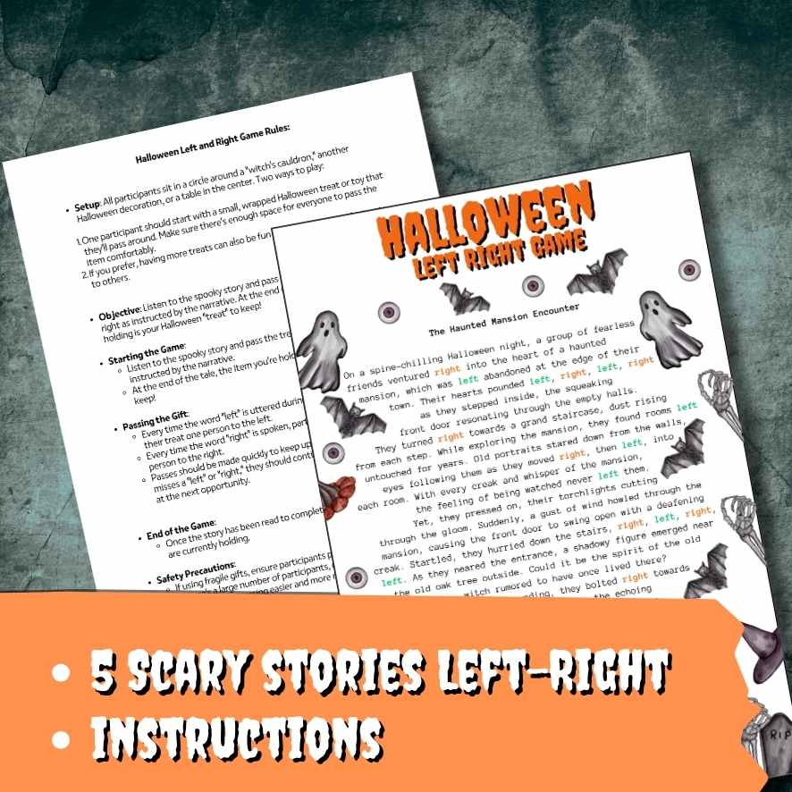 HALLOWEEN LEFT RIGHT PRINTABLE GAME - Image 3