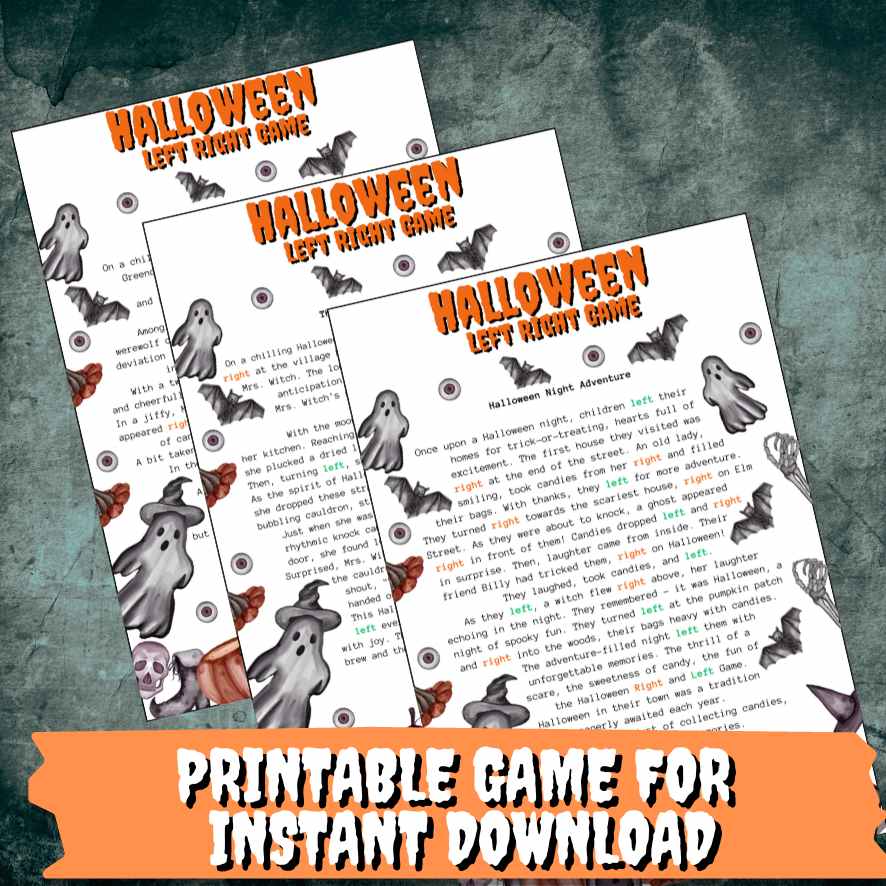 HALLOWEEN LEFT RIGHT PRINTABLE GAME - Image 4