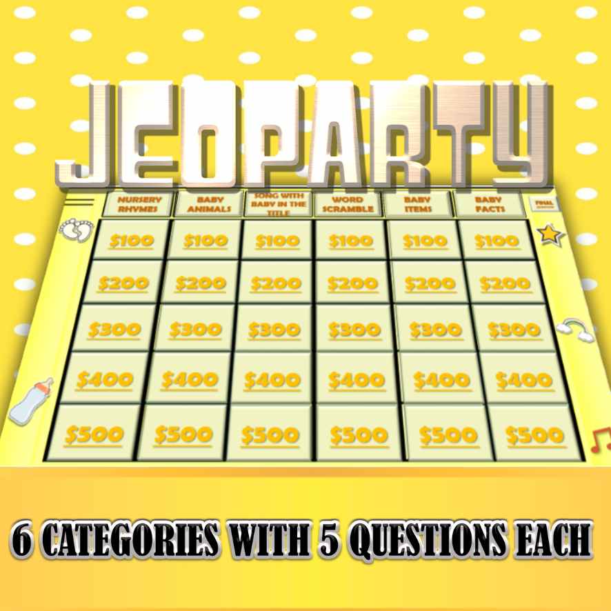 JEOPARTY BABY SHOWER GENDER NEUTRAL - POWERPOINT GAME - Image 4