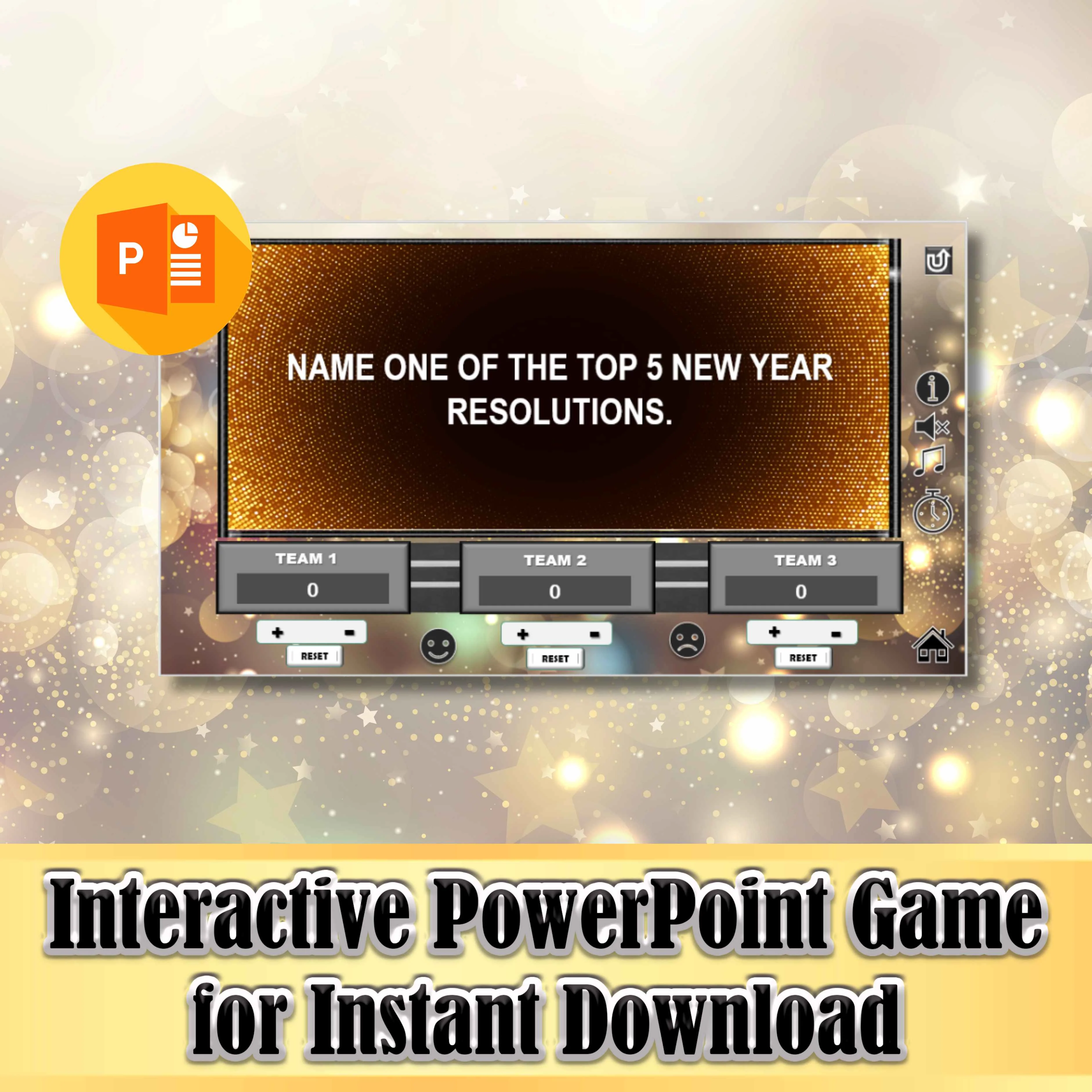 JEOPARTY NEW YEARS GAME - POWERPOINT GAME - Image 5