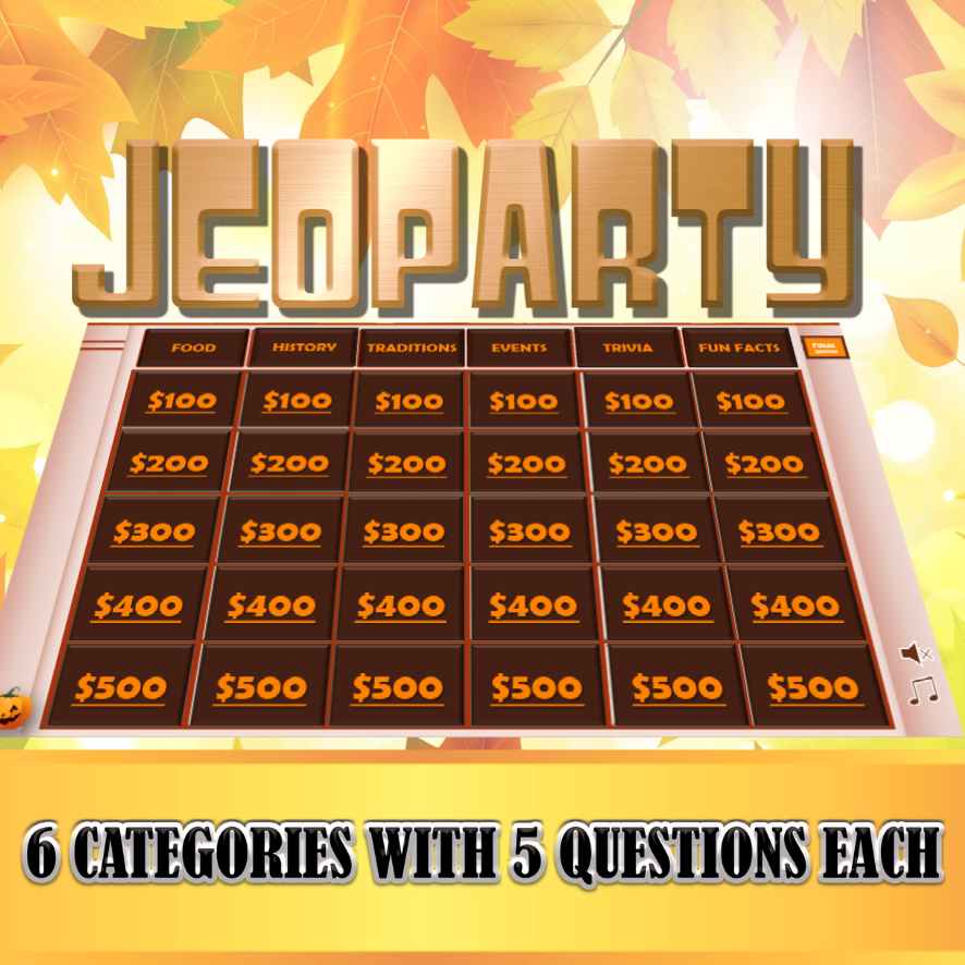 JEOPARTY THANKSGIVING - POWERPOINT GAME - Image 4
