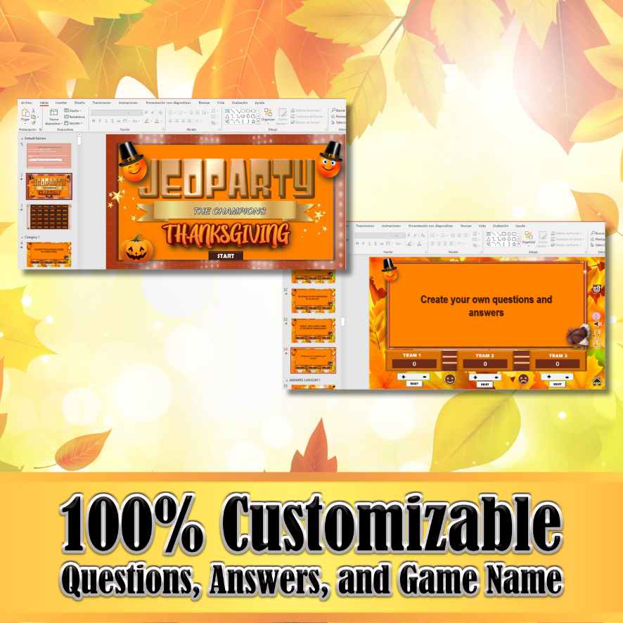 JEOPARTY THANKSGIVING - POWERPOINT GAME - Image 5