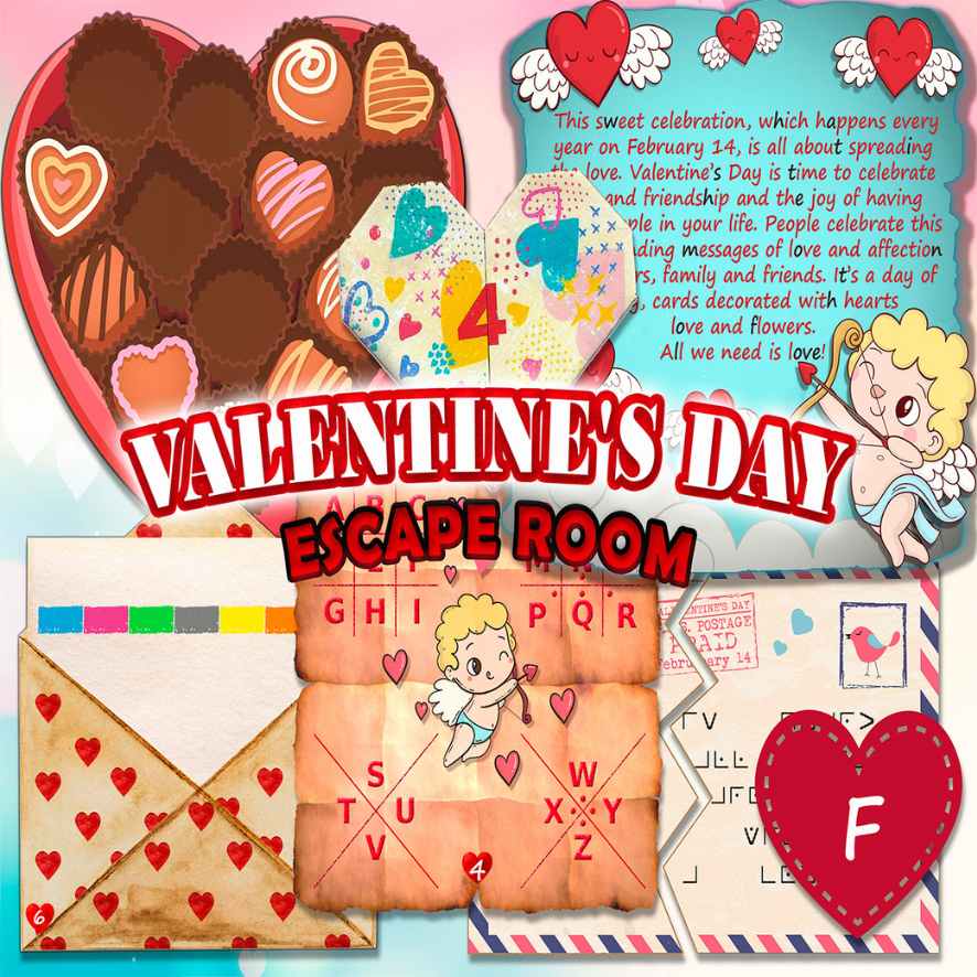 KIDS ESCAPE ROOM KIT VALENTINES - PRINT AND PLAY - Image 3