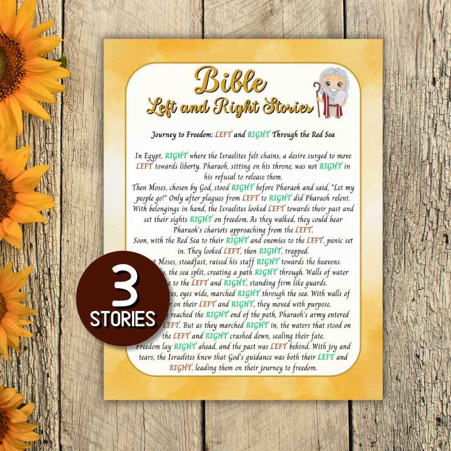 BIBLE LEFT RIGHT STORY PRINTABLE GAME - Image 3