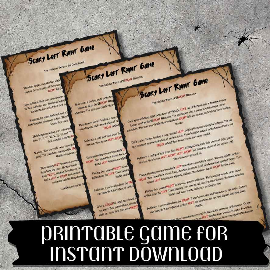 LEFT AND RIGHT HALLOWEEN SCARY STORY PRINTABLE GAME - Image 4