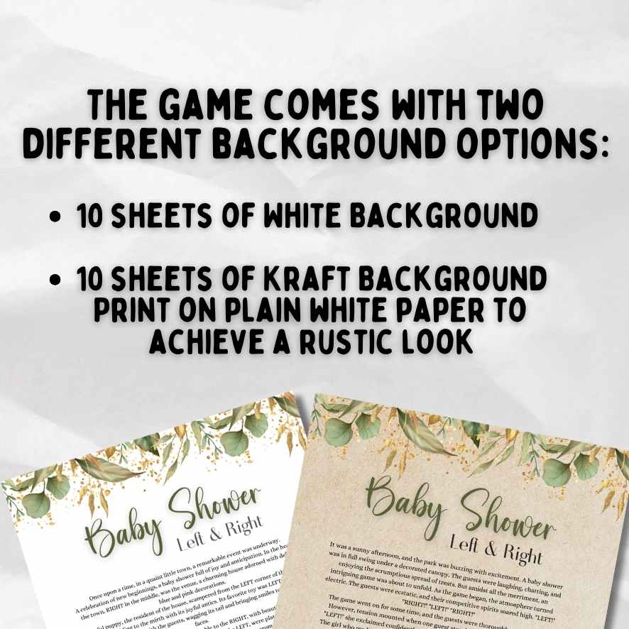 LEFT RIGHT BABY SHOWER GAME PRINTABLE - Image 3
