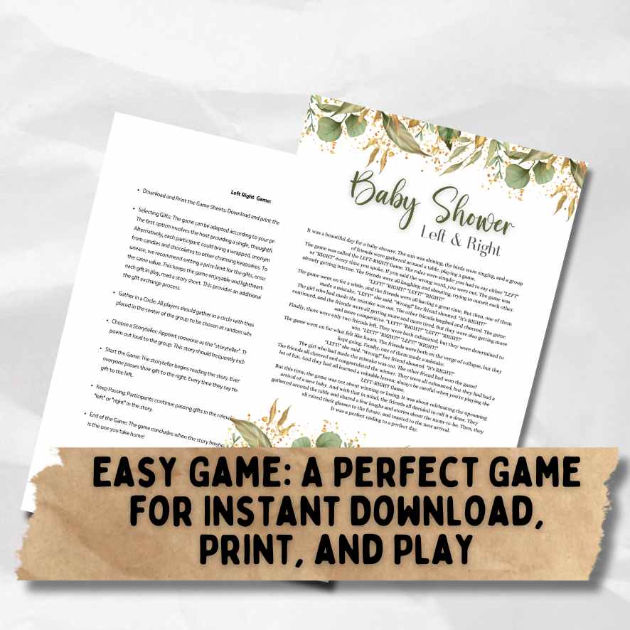 LEFT RIGHT BABY SHOWER GAME PRINTABLE - Image 5