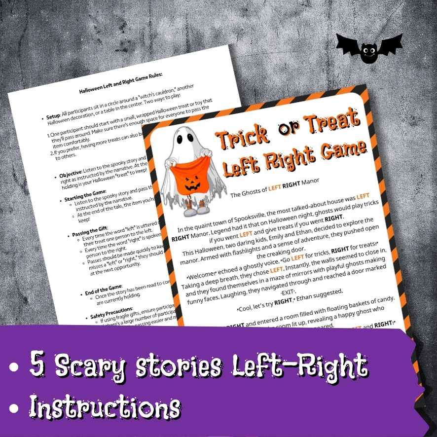 LEFT RIGHT HALLOWEEN FOR KIDS STORY PRINTABLE GAME - Image 3
