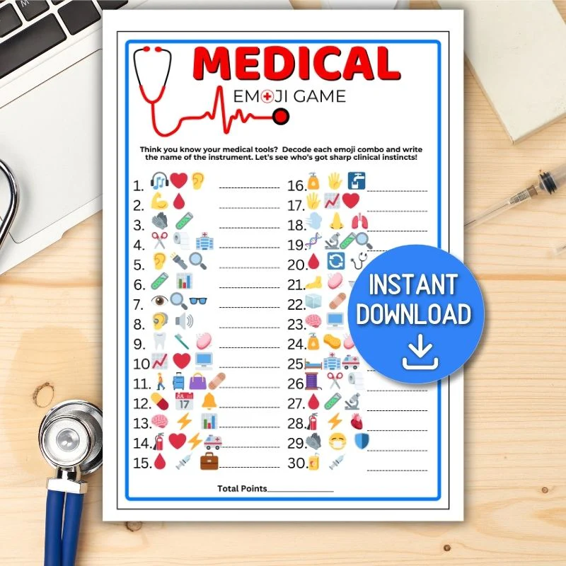 MEDICAL EMOJI GAME WITH ANSWERS