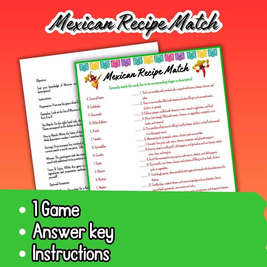 MEXICAN MATCH GAME PRINTABLE - Image 3