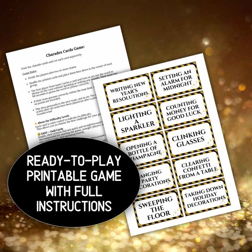 NEW YEAR'S CHARADES CARDS - Image 3