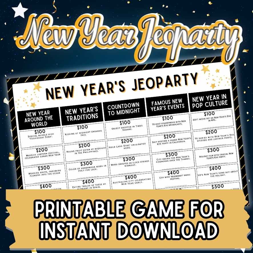 NEW YEARS JEOPARDY PRINTABLE - Image 4