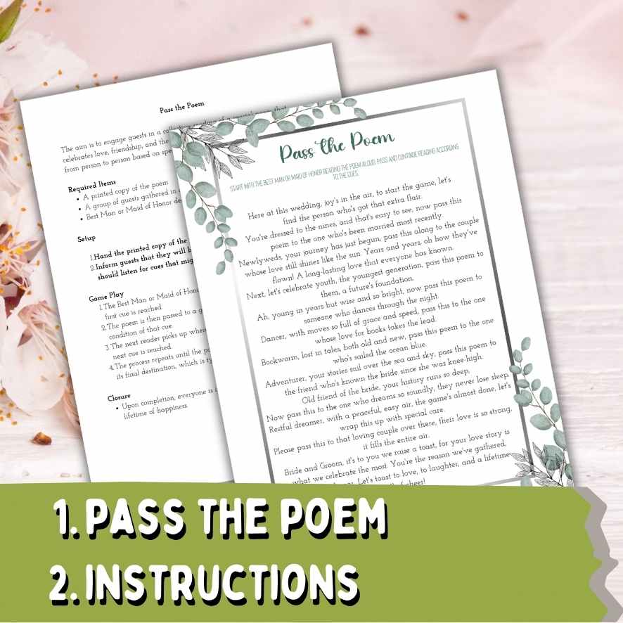 PASS THE POEM BRIDAL SHOWER PRINTABLE - Image 3