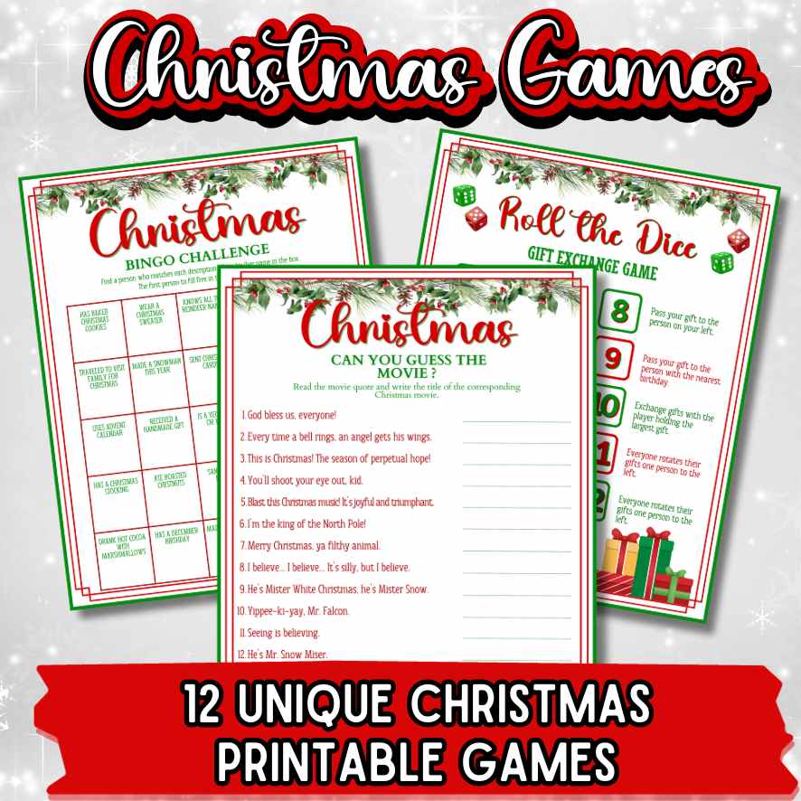 12 PRINTABLE CHRISTMAS GAME BUNDLE - Image 6