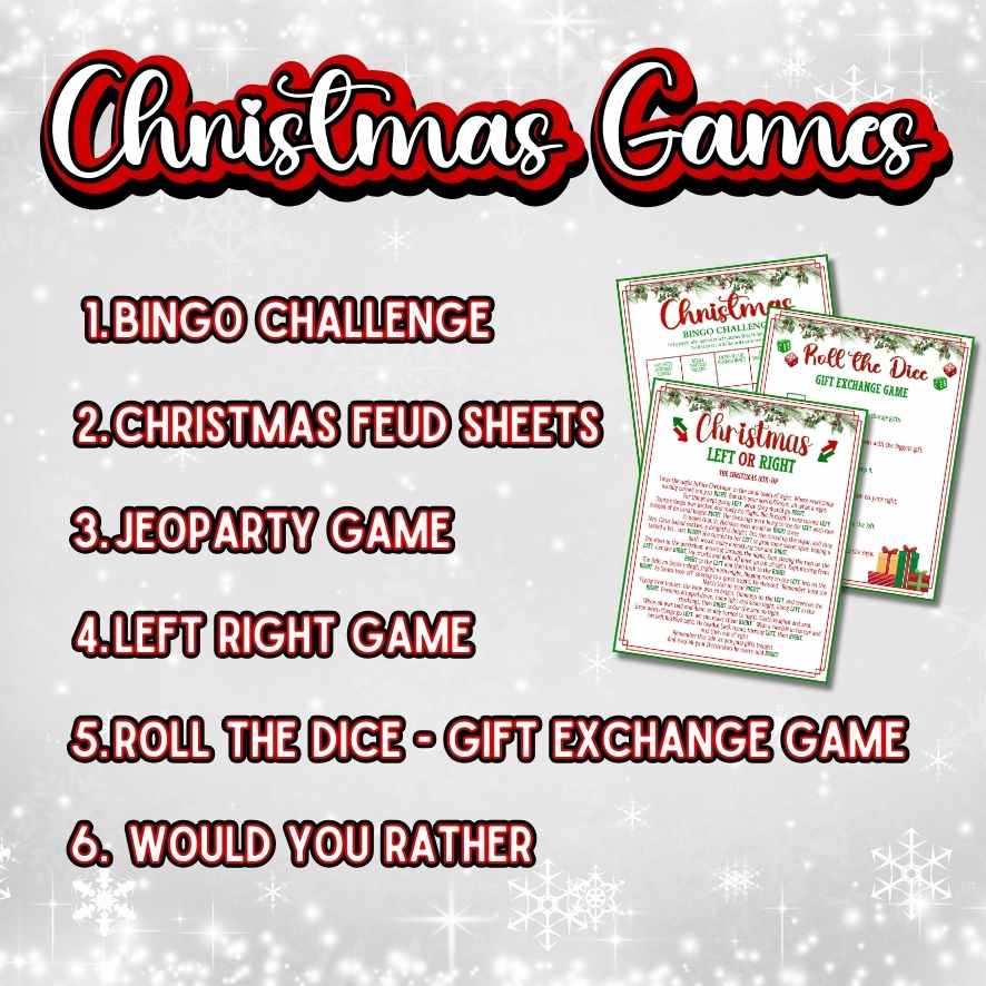 6 PRINTABLE CHRISTMAS GAME BUNDLE - Image 5