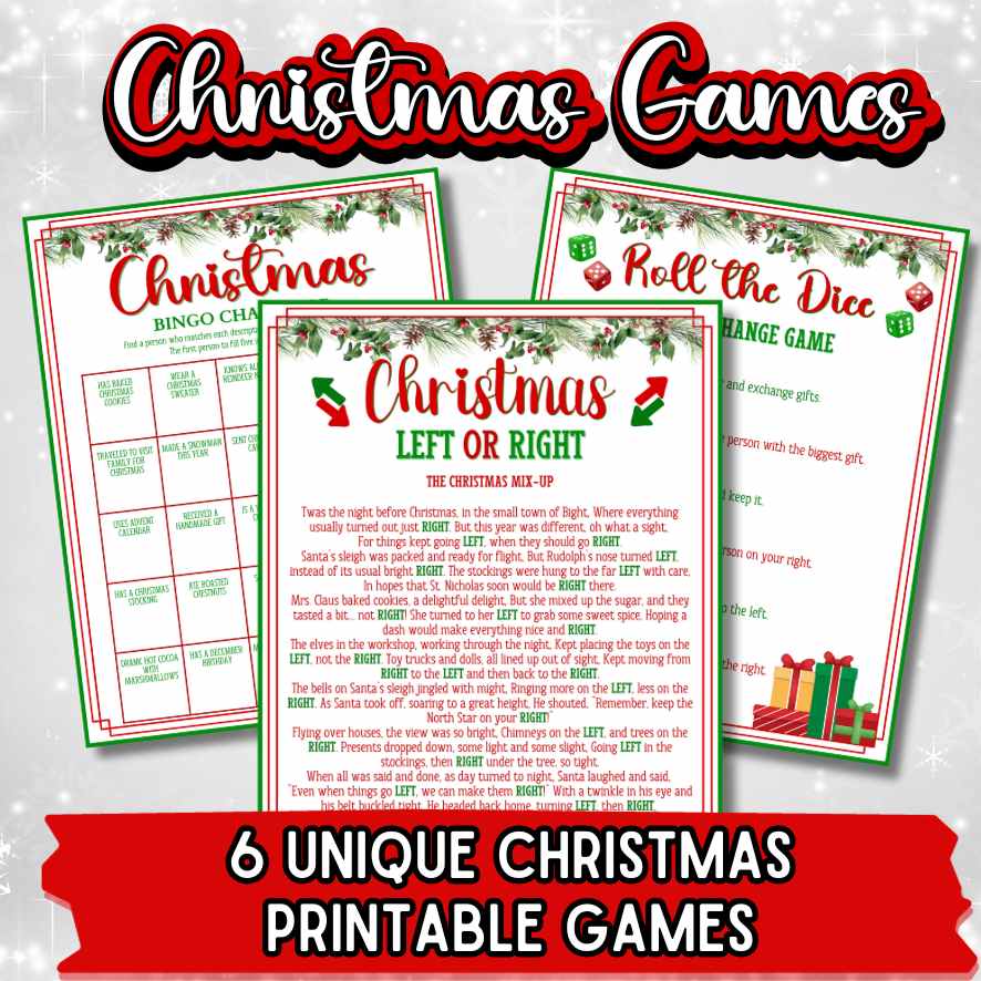 6 PRINTABLE CHRISTMAS GAME BUNDLE - Image 6