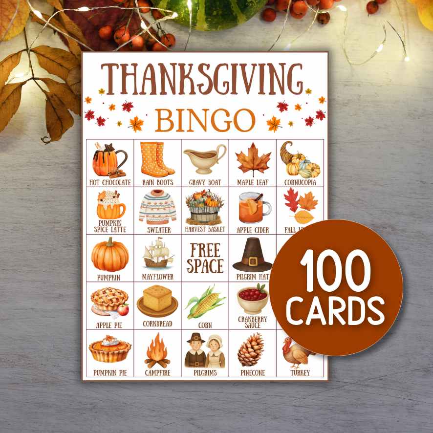 THANKSGIVING 100 BINGO CARDS - Image 3