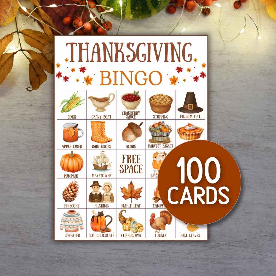 THANKSGIVING 100 BINGO CARDS - Image 5